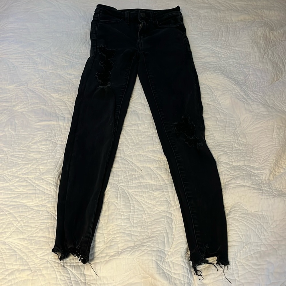 black american eagle skinny jeans size 00